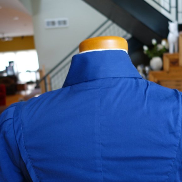 Just Cavalli blue blouse size small $380 puffed sleeves pleats Roberto Cavalli - Picture 7 of 12